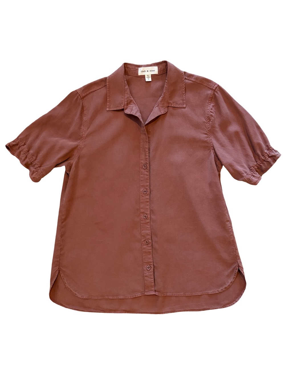 Cloth & Stone Tencel Button Down Blouse Brown Size S